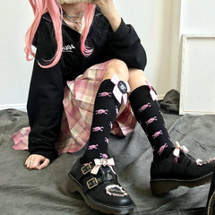 cutiekill-harajuku-lolita-pink-bow-skull-stockings-c01002