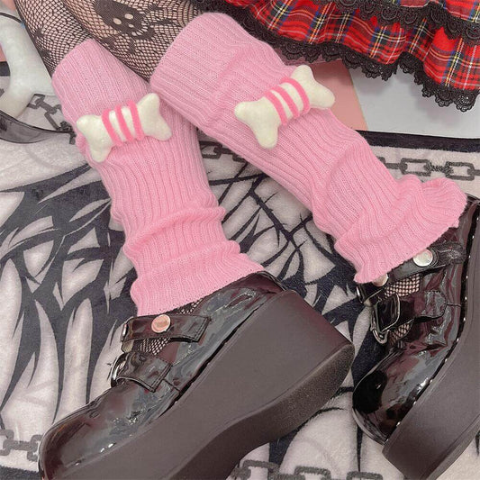 cutiekill-harajuku-y2k-bone-stripes-leg-warmers-c0229