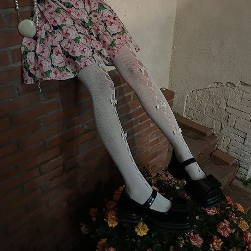 Hollow-out cute bows lolita tights – Cutiekill