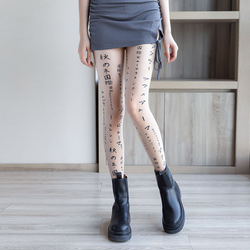 Japanese Street Fashion Patterned Tights