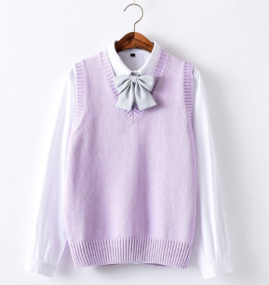 JK 12 colors uniform knit sweater vest 750
