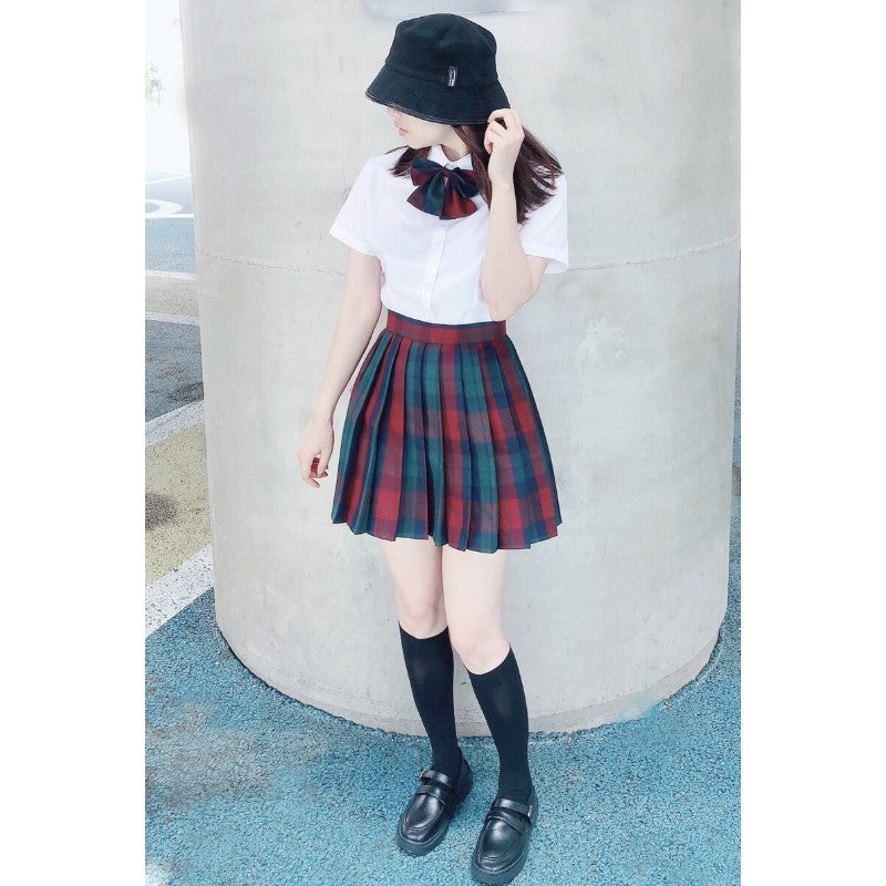 [Red Green] JK vintage plaid uniform skirt