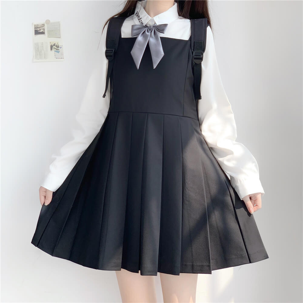 JK school uniforms girly suspender dress+blouse – Cutiekill