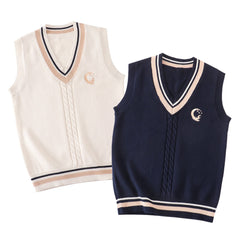 cutiekill-jk-uniform-moon-rabbit-knit-sweater-vest-c01176
