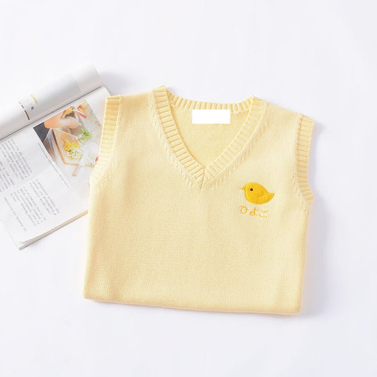    cutiekill-jk-yellow-chick-uniform-knit-sweater-vest-c01413