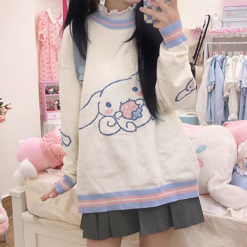 cutiekill-kawaii-cinnamoroll-fluffy-long-sleeve-sweater-c01426-