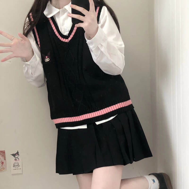 cutiekill-kawaii-doll-kuromi-sweater-vest-c8017