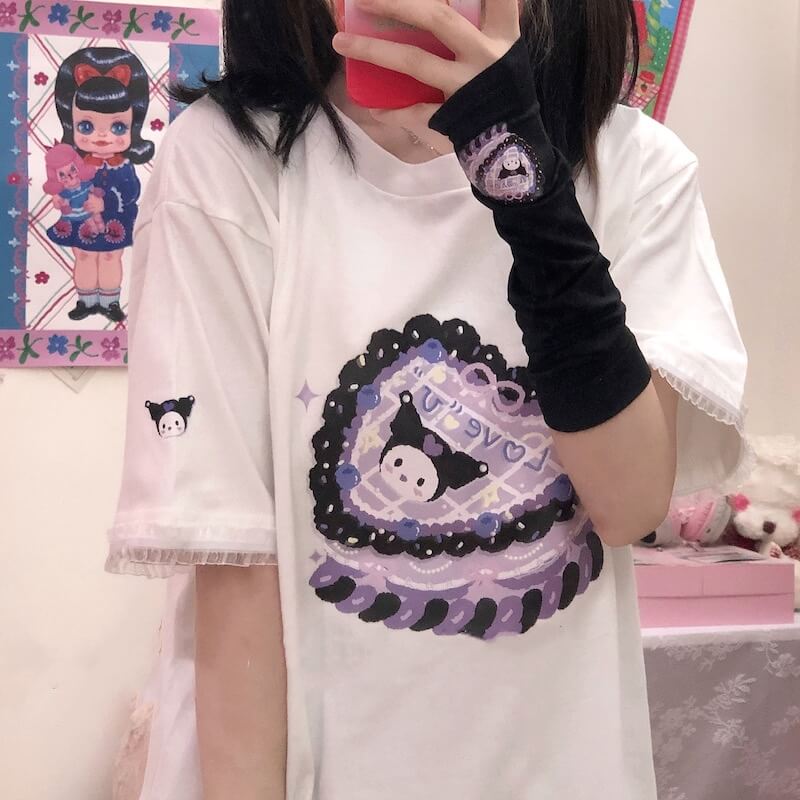 cutiekill-kuromi-cake-lace-t-shirt-m0061