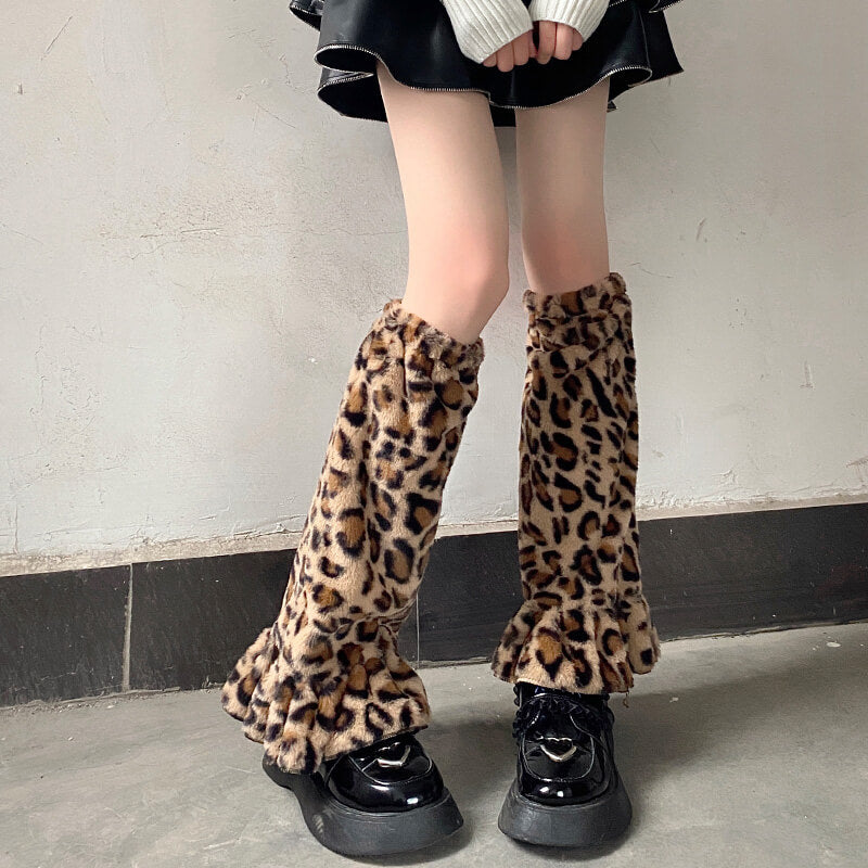 cutiekill-leopard-wild-fluffy-leg-warmers-c0113