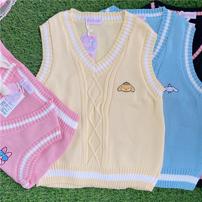 Pastel melody kuromi sweater vest