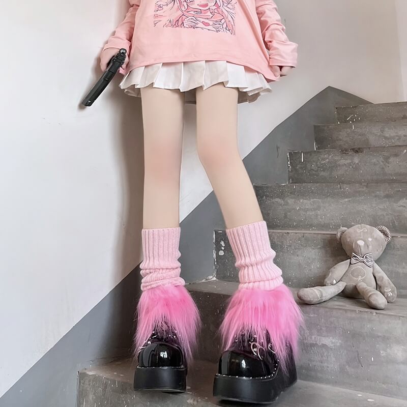    cutiekill-pink-candy-stars-y2k-leg-warmers-c0195