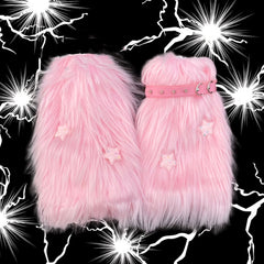  cutiekill-pink-combo-furry-y2k-garter-stars-leg-warmers-c0178