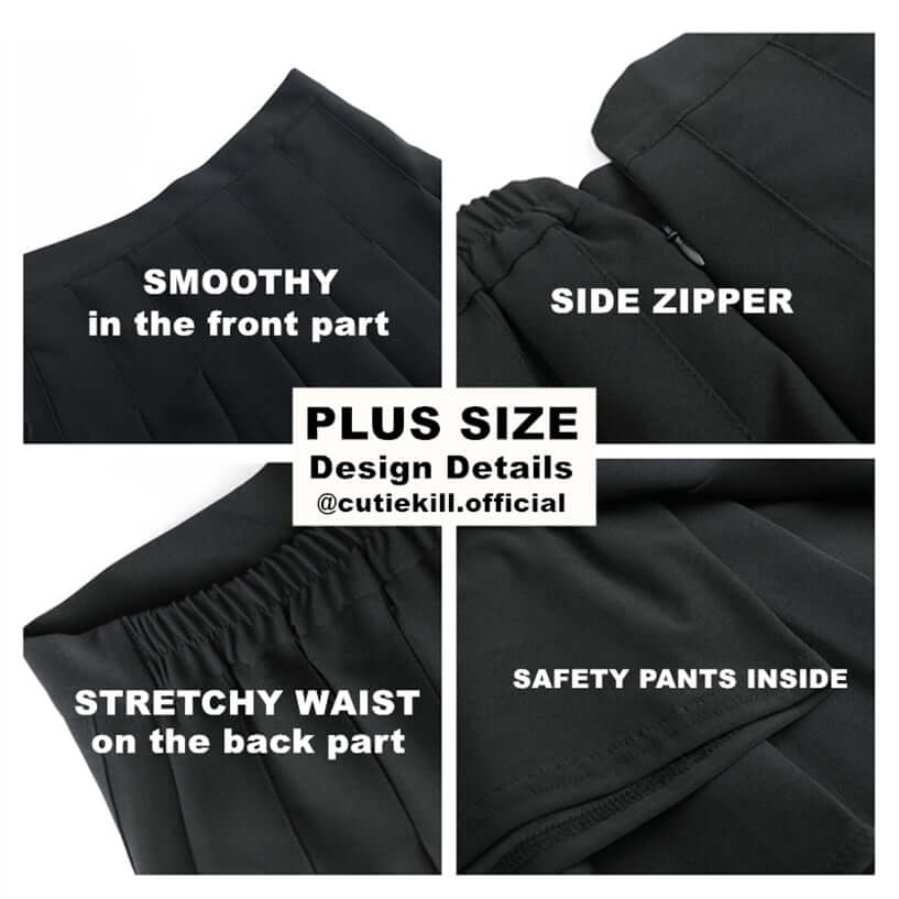 [Plus size] Summer medium pleated skirt