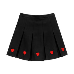     cutiekill-plus-size-kawaii-aesthetic-heart-embroidery-a-line-pleated-skirt-c01235