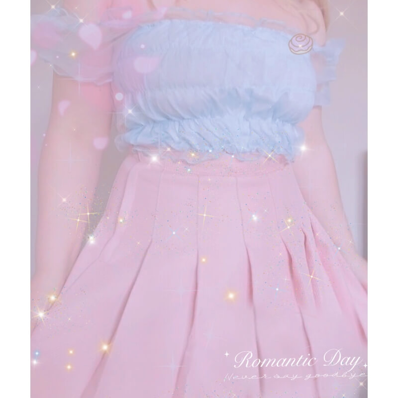 Plus size] Kawaii pure pink A-line pleated skirt – Cutiekill