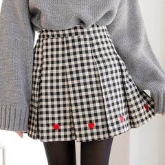 [Plus size] Lovely heart embroidery skirt