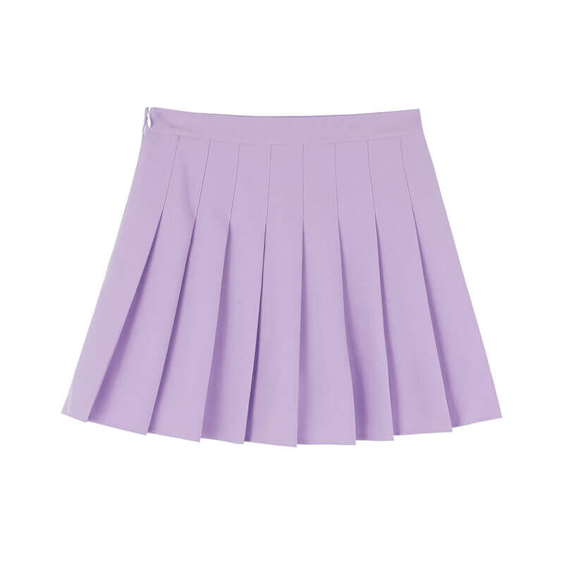 [Plus size] Pastel purple A-line pleated skirt – Cutiekill