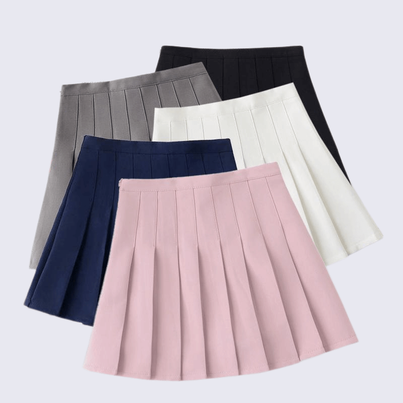 [Plus size] Kawaii pure pink A-line pleated skirt