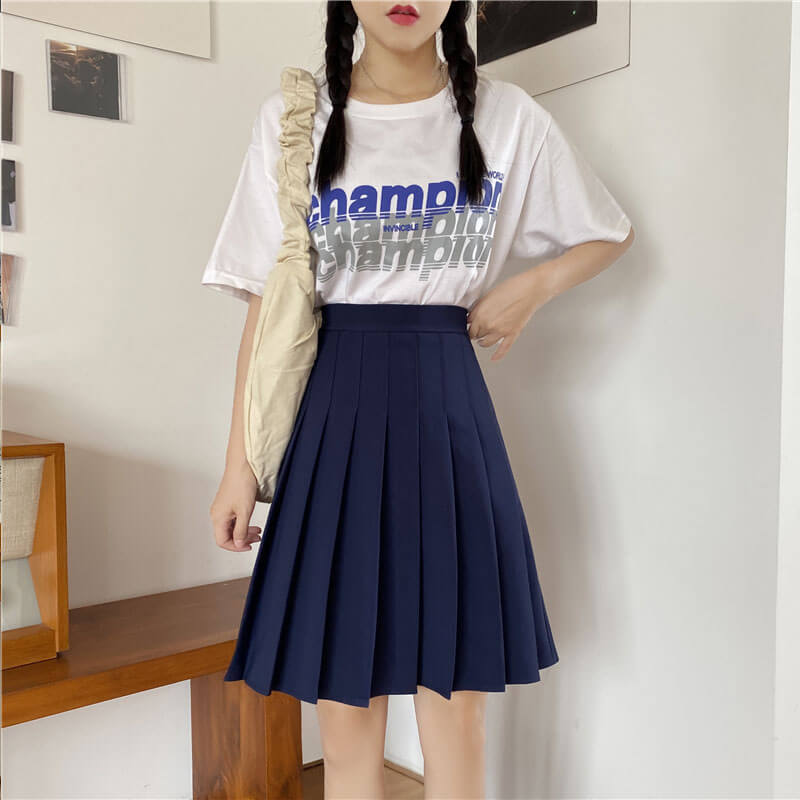Plus size] Summer medium pleated skirt – Cutiekill