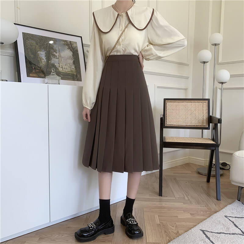 [Plus size] Summer sweet long pleated skirt – Cutiekill