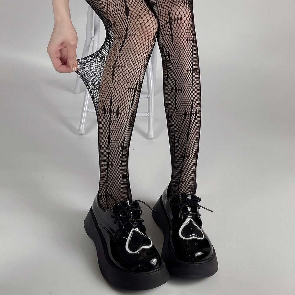 Fishnet C Punk cross fishnet tights – Cutiekill