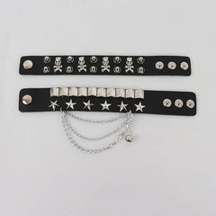    cutiekill-punk-goth-rivet-stars-chain-bracelet-ah0053