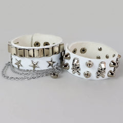    cutiekill-punk-goth-rivet-stars-chain-bracelet-ah0053