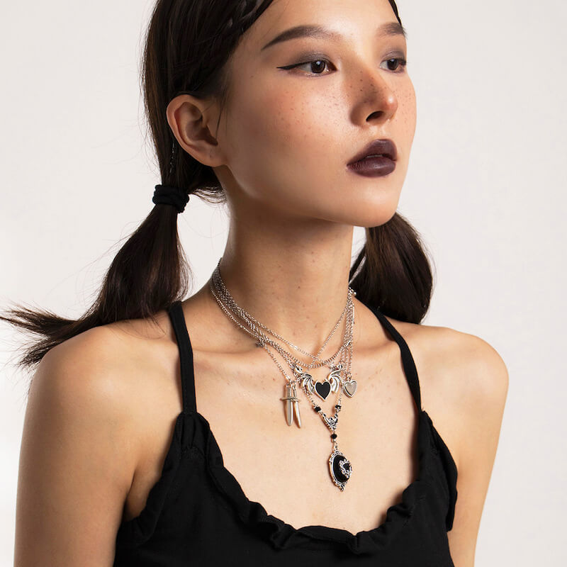 Double cross aesthetic necklace – Cutiekill