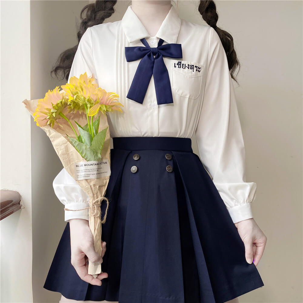 [Purple White Navy] kawaii girl school uniform set – Cutiekill