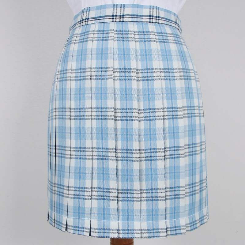    cutiekill-skirt-bow-jk-blue-planet-plaid-uniform-skirt-c01378