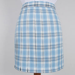    cutiekill-skirt-bow-jk-blue-planet-plaid-uniform-skirt-c01378