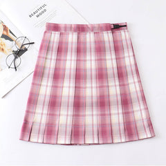 cutiekill-skirt-bow-jk-love-pink-plaid-uniform-skirt-c00990