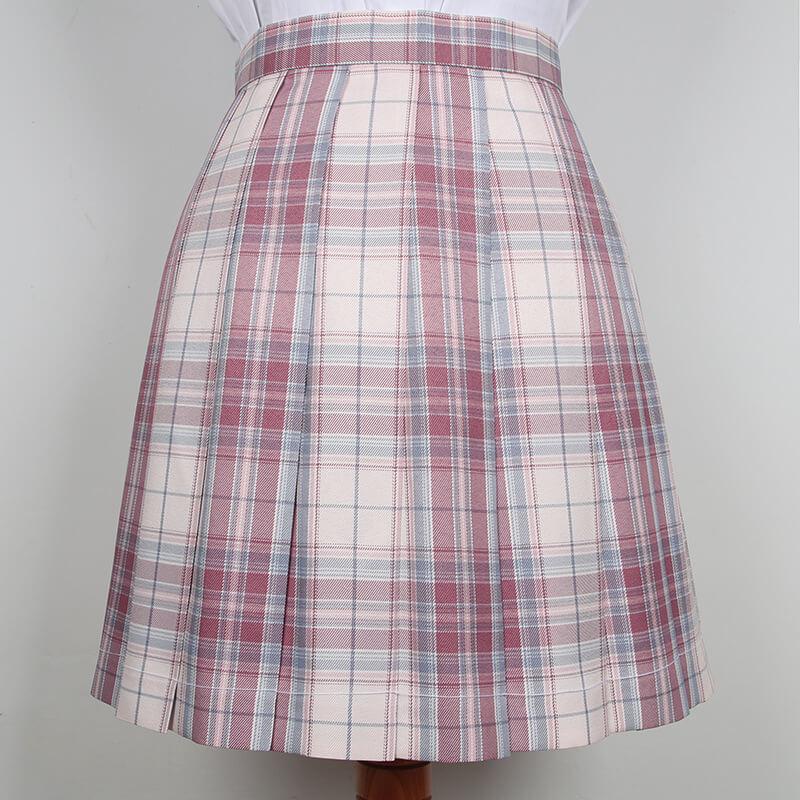    cutiekill-skirt-bow-jk-pink-plaid-uniform-skirt-c00756