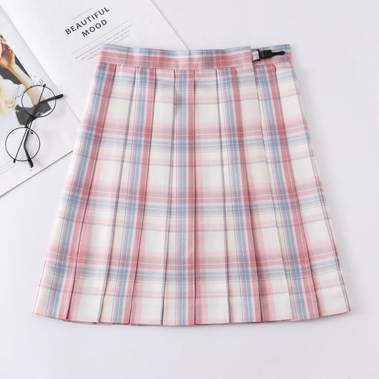 cutiekill-skirt-bow-jk-pink-white-plaid-uniform-skirt-c00955 800