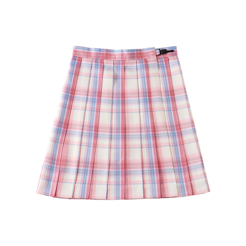 cutiekill-skirt-bow-jk-pink-white-plaid-uniform-skirt-c00955