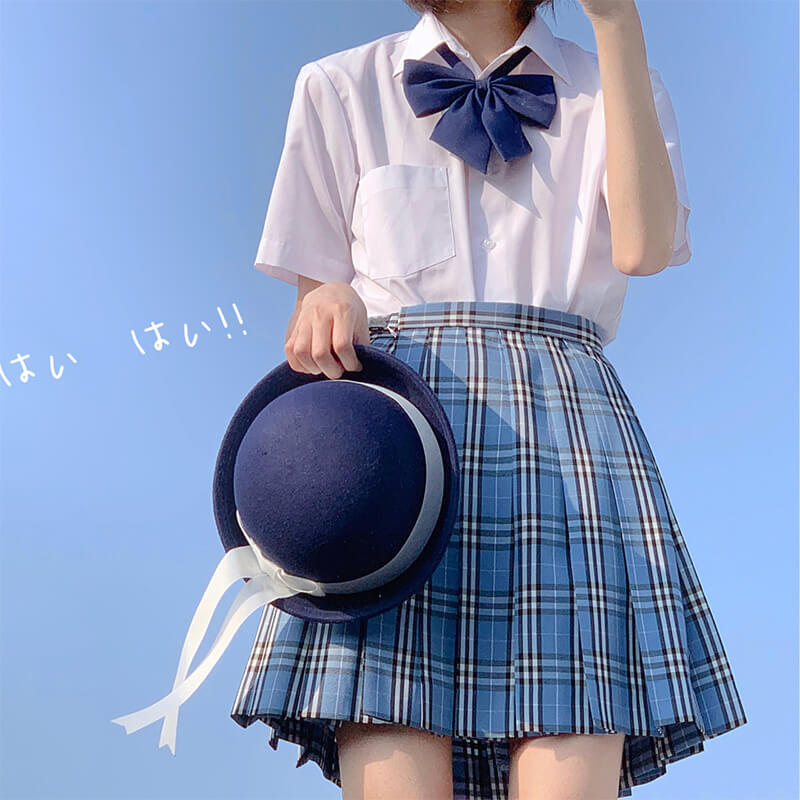 cutiekill-skirt-bow-jk-sailor-blue-plaid-uniform-skirt-c01142