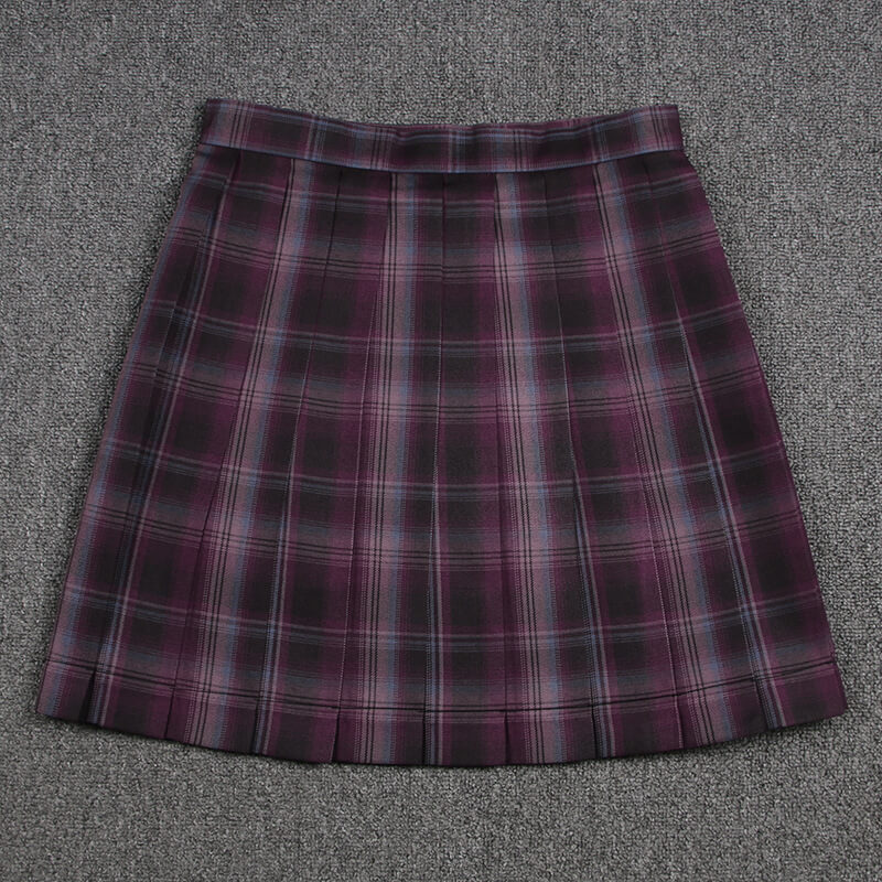 cutiekill-skirt-bow-jk-wine-neon-plaid-uniform-skirt-jk1007