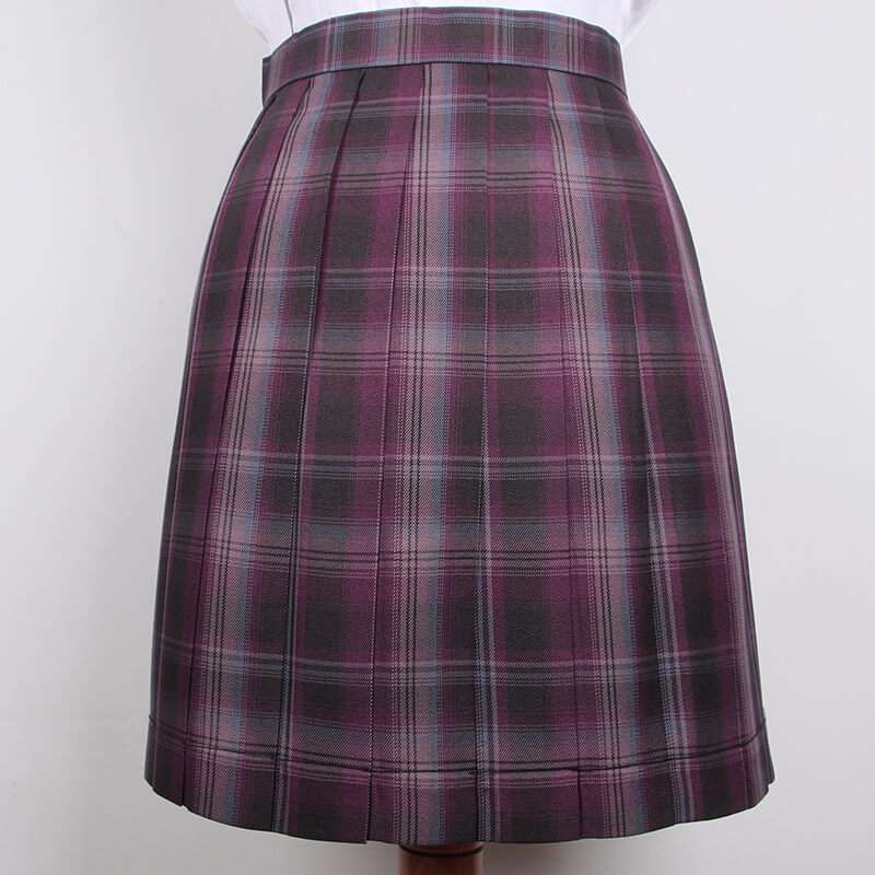 cutiekill-skirt-bow-jk-wine-neon-plaid-uniform-skirt-jk1007