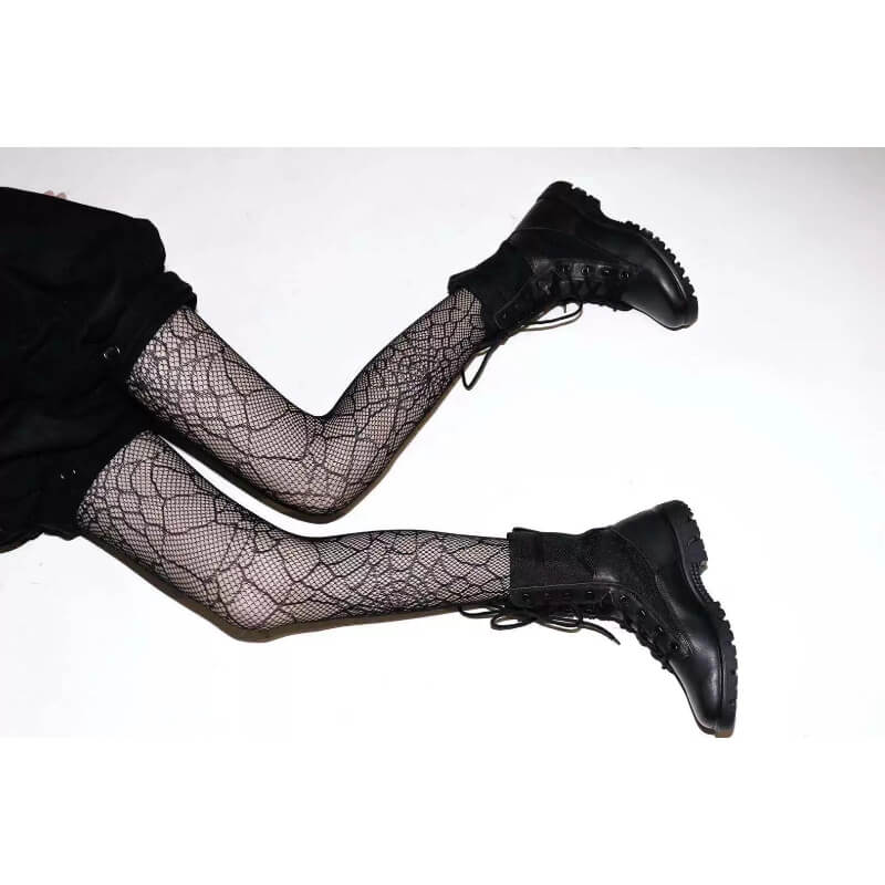 Concave Hollow Spider Web Dark Girl Goth Pantyhose Fishnet Stockings - NOW  MILLENNIAL