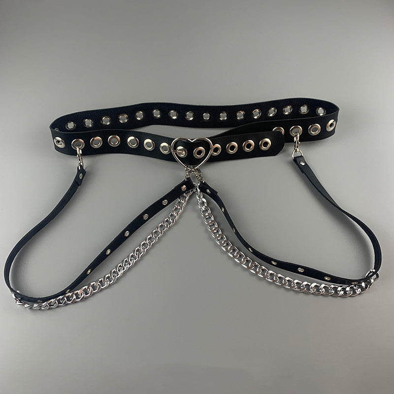 Y2K punk lolita heart buckle chain belt