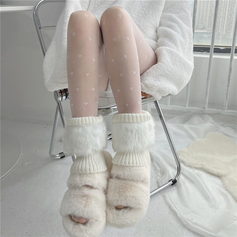 fairy-core-cream-hearts-tights-fluffy-short-leg-warmers-c0026